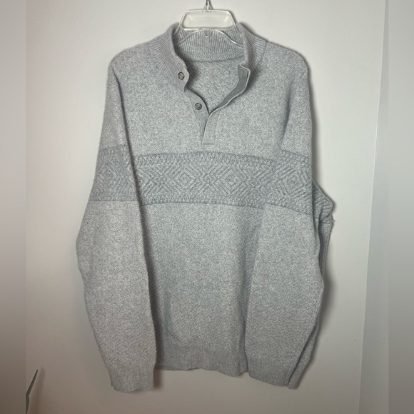 Vineyard Vines Mens Cashmere Fair Isle Grey Pullover Knit Sweater Preppy Size 3X - Picture 2 of 6